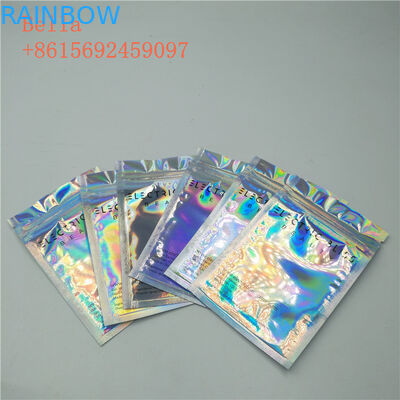 তিন সাইড সীল ফয়েল পচ প্যাকেজিং, ছোট কসমেটিক আপ জপার সঙ্গে ব্যাগ আপ স্ট্যান্ড