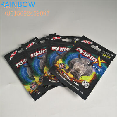 Hang হোল প্লাস্টিকের পাইচ প্যাকেজিং Ziplock পিল ব্যাগ লোগো মুদ্রণ সঙ্গে প্লাস্টিক জipper ফয়েল ব্যাগ