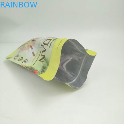 গোল্ড ফয়েল স্ট্যান্ড আপ পিউচ 200g / 250g প্রোটিন গুঁড়া লোগো কাস্টমাইজড