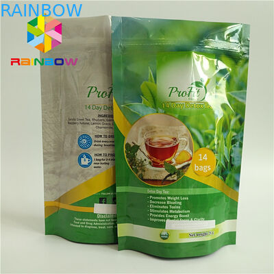 খাদ্য গ্রেড দাঁড়ানো জিপার থলি প্লাস্টিকের তাপ চা / কফি জন্য সিল