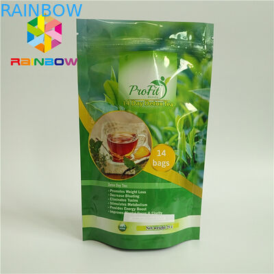 খাদ্য গ্রেড দাঁড়ানো জিপার থলি প্লাস্টিকের তাপ চা / কফি জন্য সিল