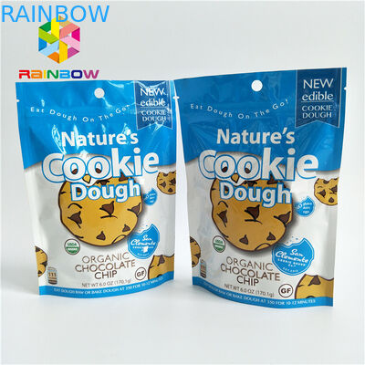 পুনরায় ব্যবহারযোগ্য স্ট্যান্ড আপ ব্যাগ কাস্টমাইজড প্রিন্টিং টিয়ার নোচস কুকি জন্য