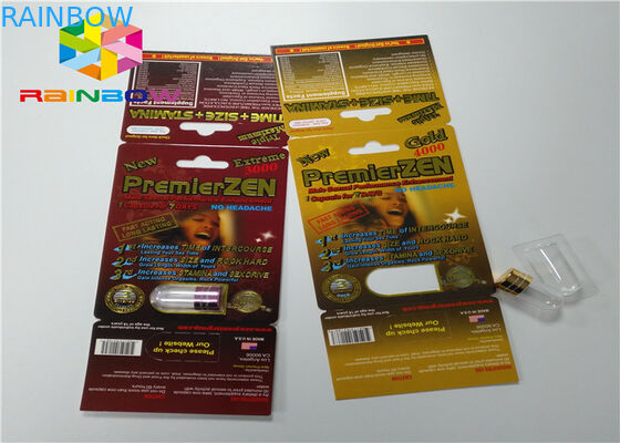 3D প্রভাব ক্রেজি Rhino 69 Rhino 7 ক্যাপসুল যৌন বড়ি কার্ড পুরুষ বর্ধনশীল পিল প্যাকেজিং বক্স এবং ফোস্কা 3 ডি কার্ড / বক্স