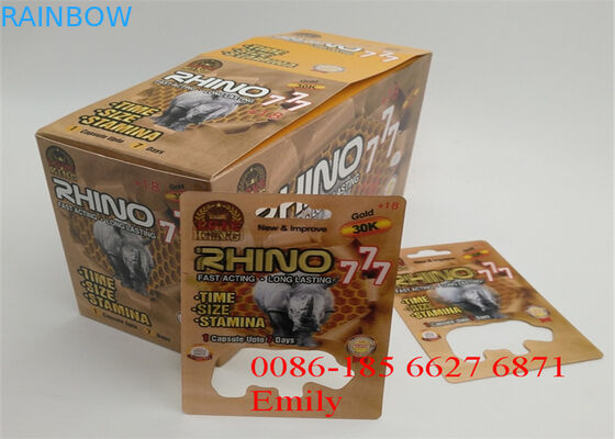 প্রলিপ্ত কাগজ ব্লিস্টার কার্ড প্যাকেজিং যৌন বর্ধনশীল পিল জন্য চকচকে ল্যামিনেশন