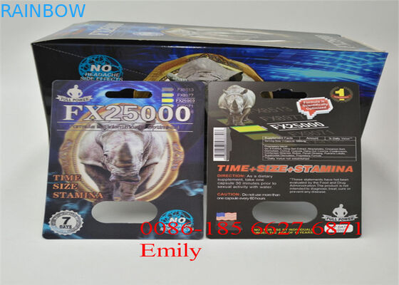 প্রলিপ্ত কাগজ ব্লিস্টার কার্ড প্যাকেজিং যৌন বর্ধনশীল পিল জন্য চকচকে ল্যামিনেশন