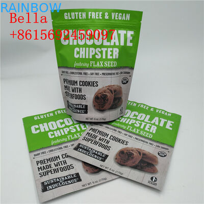 কাস্টমাইজেশন রঙ অ্যালুমিনিয়াম ফয়েল ব্যাগ জিপিপার কুকি প্যাকেজিং জন্য শীর্ষ হাতল