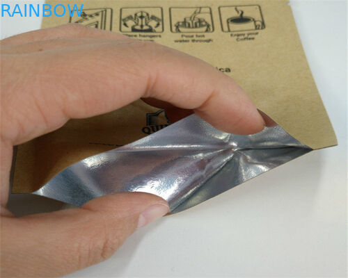 ফ্রন্ট সাইড পাউডার / ক্যান্ডি / কফি জন্য কাস্টমাইজড কাগজ ব্যাগ সাফ করুন