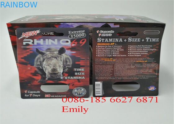 এমবসিং সারফেস ইফেক্ট সঙ্গে সুবিধাজনক Rhino পিলস ব্লিস্টার প্যাক প্যাকেজিং