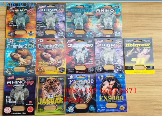 এমবসিং সারফেস ইফেক্ট সঙ্গে সুবিধাজনক Rhino পিলস ব্লিস্টার প্যাক প্যাকেজিং