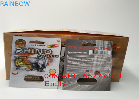 এমবসিং সারফেস ইফেক্ট সঙ্গে সুবিধাজনক Rhino পিলস ব্লিস্টার প্যাক প্যাকেজিং