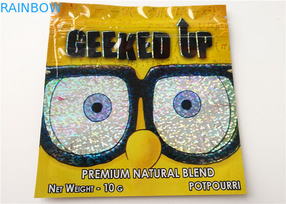 THC Reseableable হার্বাল ধূপ প্যাকেজিং, পিল প্যাকেজিং জন্য প্লাস্টিক জipper ব্যাগ