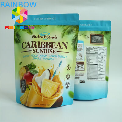 চকচকে ল্যামিনেট অ্যালুমিনিয়াম ফয়েল ব্যাগ চিনি বেকিং কুকি জন্য 100mircon