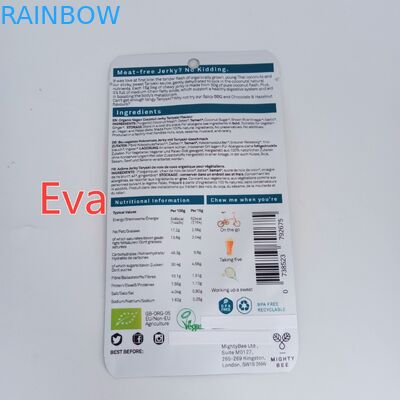 মায়লার জিপার কাস্টম মুদ্রিত স্ন্যাক ব্যাগ নারকেল জেরক / শুকনো ফল জন্য বিশুদ্ধ প্লাস্টিক