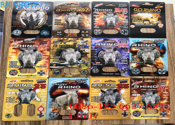 ব্যক্তিগত লেবেল ব্লিস্টার কার্ড প্যাকেজিং, Rhino Pill প্লাস্টিক ব্লিস্টার প্যাকেজিং
