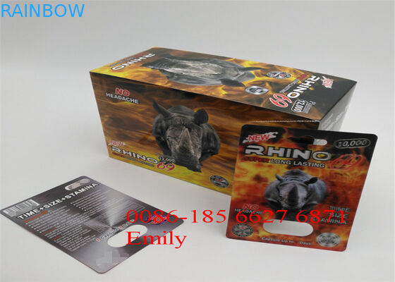 ব্যক্তিগত লেবেল ব্লিস্টার কার্ড প্যাকেজিং, Rhino Pill প্লাস্টিক ব্লিস্টার প্যাকেজিং