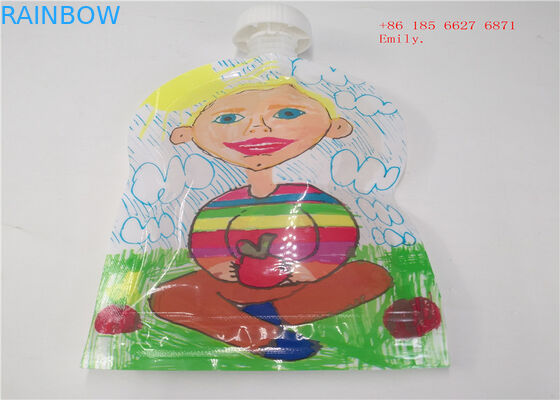 ফলের রস জন্য পুনঃব্যবহারযোগ্য স্পাউথ পাউচ প্যাকেজিং প্লাস্টিকের সুইচ খাদ্য গ্রেড