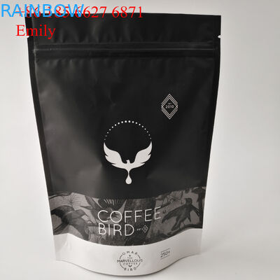 জিপার ফয়েল পচ প্যাকেজিং 250g 500g Degassing এক - ওয়ে ভালভ সঙ্গে