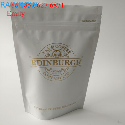 জিপার ফয়েল পচ প্যাকেজিং 250g 500g Degassing এক - ওয়ে ভালভ সঙ্গে