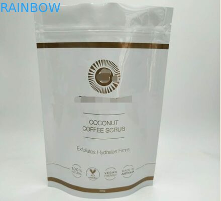 হোয়াইট চকচকে প্রসাধনী প্যাকেজিং ব্যাগ, শরীর Soaks জন্য অ্যালুমিনিয়াম ফয়েল ব্যাগ আপ স্ট্যান্ড