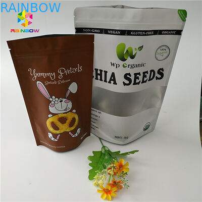 খাদ্য গ্রেড প্রোটিন পাউডার শুকনো বাদাম স্ট্যান্ড আপ জipper পাউন্ড স্বচ্ছ প্যাকেজিং ব্যাগ