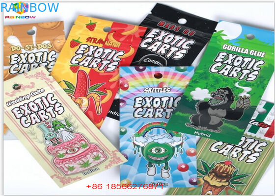 এসজিএস হার্বাল ধূপ প্যাকেজিং হোলোরাম ফয়েল ভ্যাপ কার্টিজ মিনি মাইলার জিপলক ব্যাগ