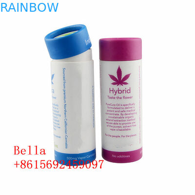 বৃত্তাকার CBD তেল কাগজ বক্স প্যাকেজিং টিউব নলাকার আকার হার্বান জন্য নিজস্ব লোগো