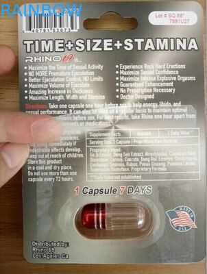 Rhino 69/7 ক্যাপসুল যৌন বড়ি ব্লিস্টার কার্ড প্যাকেজিং ম্যাট / চকচকে সারফেস শেষ