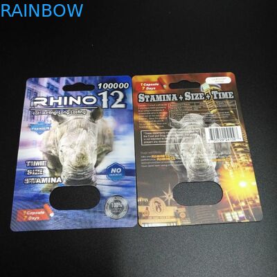 কোন মাথাব্যাথা ব্লিস্টার প্যাক প্যাকেজিং যৌন পিল ক্যাপসুল Rhino 69 প্যাকেজ কার্ড বক্স