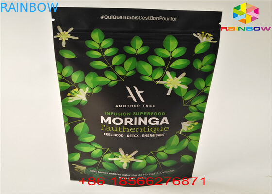 Matcha চা দাঁড়ানো আপ জিমার পাউন্ড Laminated উপাদান অ্যালুমিনিয়াম ফয়েল রিসাইকেল কraft কাগজ