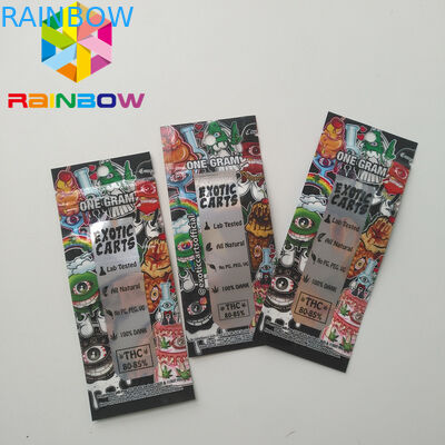 হোলোগ্রাফিক ব্যাগ কার্টিজ প্লাস্টিকের পাইচ প্যাকেজিং জিপলক সিবিআই তেল বহিরাগত কার্ট