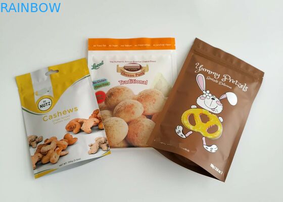 শুকনো খাদ্য প্যাকেজিং ব্যাগ মাছ রাইস বীজ মশলা জন্য অ্যালুমিনিয়াম প্লাস্টিক জipper শীর্ষ