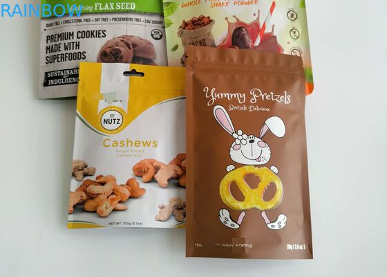 শুকনো খাদ্য প্যাকেজিং ব্যাগ মাছ রাইস বীজ মশলা জন্য অ্যালুমিনিয়াম প্লাস্টিক জipper শীর্ষ