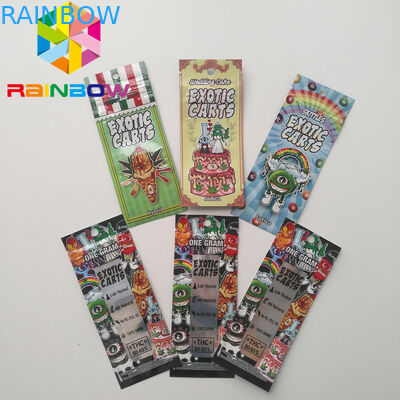 মিনি মাইলার জিপলক ব্যাগ, মাইলার ফুড প্যাকেজিং এক্সটিক্যাল কার্টস ব্যাগ কার্টিজ হোলোগ্রাফিক