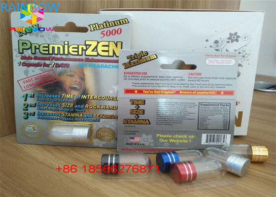 সেক্স পিল ব্লিস্টার কার্ড প্যাকেজিং ডাবল হোল সহ 3 ডি ডিসপ্লে বক্স ক্যাপসুল পেপার বক্স