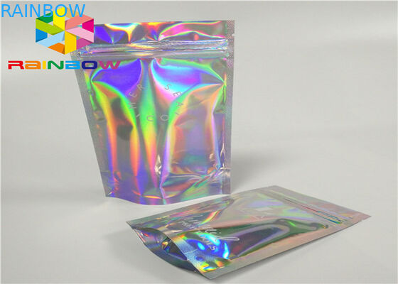 নখরঁজনী গ্লিটার পাউডারের জন্য স্পষ্ট পার্শ্বযুক্ত লেসার মাইলার ফয়েল পাউচ অঙ্গরাগ হোলোগাম ফয়েল প্যাকেজিং ব্যাগ প্যাকিং