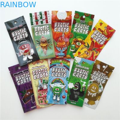 কার্ট বহিরাগত প্লাস্টিক পাইচ প্যাকেজিং জিপ লক ব্যাগ Mylar টাইপ কাস্টম মুদ্রণ