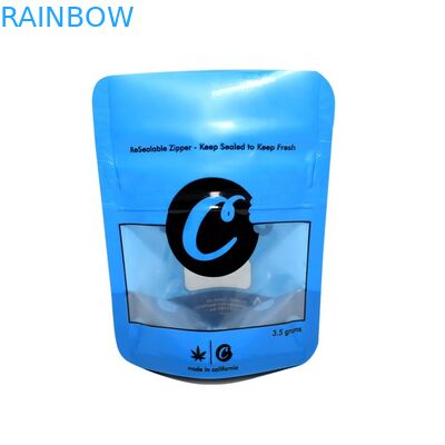 মুদ্রিত ফয়েল পচ প্যাকেজিং Recloseable 3.5 গ্রাম কুকি ব্যাগ জিপলক সঙ্গে গন্ধ প্রুফ