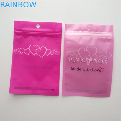 Reseableable প্রসাধনী প্যাকেজিং ব্যাগ গোলাপী পক্ষ্ম কানের দুল নেকলেস গয়না জিপার পাউন্ড