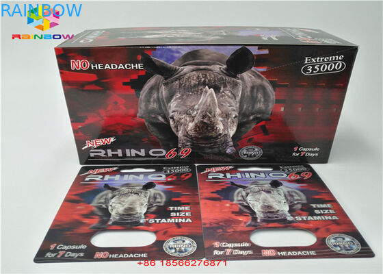 সেক্স পিল প্যাকেজিং কার্ড এবং 3 ডি ডিসপ্লে বক্স স্টিফ রক্স পিল ফোজার কাগজ কার্ড / ক্যাপসুল প্যাকিং ডাবল গহ্বর সহ পেপার বক্স