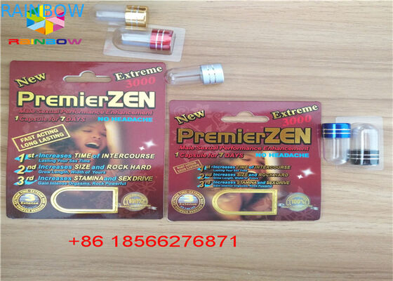 সেক্স পিল প্যাকেজিং কার্ড এবং 3 ডি ডিসপ্লে বক্স স্টিফ রক্স পিল ফোজার কাগজ কার্ড / ক্যাপসুল প্যাকিং ডাবল গহ্বর সহ পেপার বক্স