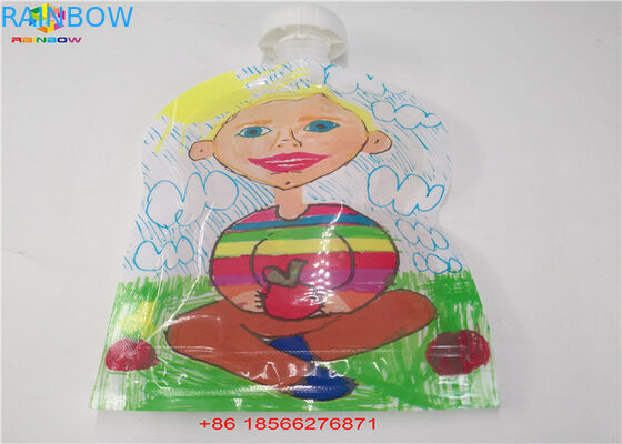 পুনঃব্যবহারযোগ্য তরল স্পাউট ব্যাগ, ক্যাপ Doypack ফয়েল রস স্পাউট সঙ্গে স্ট্যান্ড আপ পাউচ