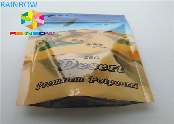 ছোট জিপলক প্যাকিং ব্যাগ, ভেষজ ধূপ জ্বালানি পিল জন্য অ্যালুমিনিয়াম ফয়েল পাউন্ড