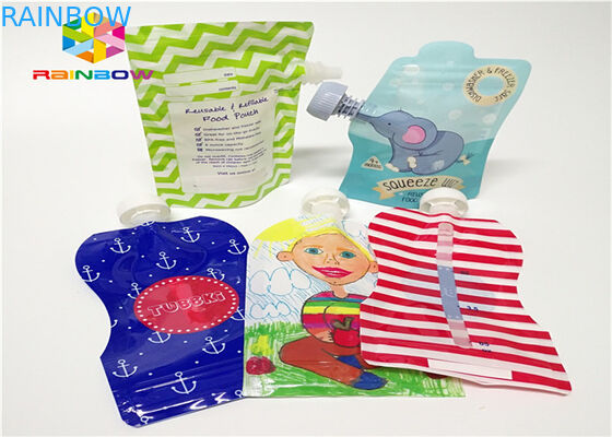 অ্যালুমিনিয়াম ফয়েল স্ট্যান্ড স্পাউট পাউচ প্যাকেজিং কাস্টমাইজড মুদ্রণ 120ml প্লাস্টিক