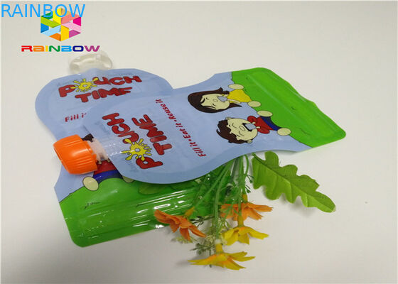 অ্যালুমিনিয়াম ফয়েল স্ট্যান্ড স্পাউট পাউচ প্যাকেজিং কাস্টমাইজড মুদ্রণ 120ml প্লাস্টিক