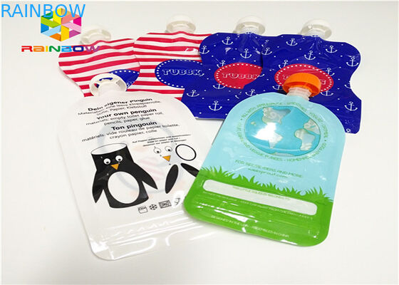 অ্যালুমিনিয়াম ফয়েল স্ট্যান্ড স্পাউট পাউচ প্যাকেজিং কাস্টমাইজড মুদ্রণ 120ml প্লাস্টিক