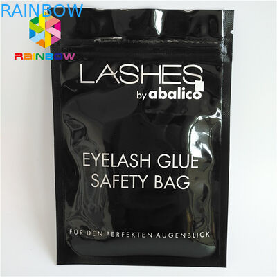 জিপ শীর্ষ তাপ সীল প্যাকেজিং ব্যাগ চোখের দোররা হোলোগ্রাফিক স্ট্যান্ড আপ পাউন্ড পরিষ্কার ফ্রন্ট