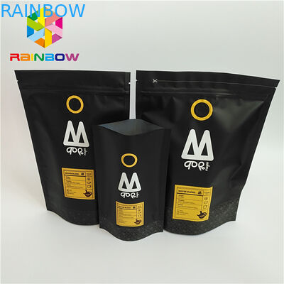 প্লাস্টিকের পাইচ স্ট্যান্ড আপ প্যাকেজিং মুদ্রিত এক ওয়ে ভালভ Ziplock কফি ব্যাগ