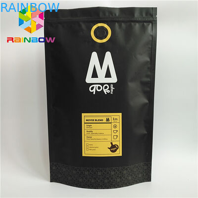 প্লাস্টিকের পাইচ স্ট্যান্ড আপ প্যাকেজিং মুদ্রিত এক ওয়ে ভালভ Ziplock কফি ব্যাগ