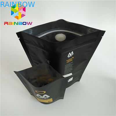 প্লাস্টিকের পাইচ স্ট্যান্ড আপ প্যাকেজিং মুদ্রিত এক ওয়ে ভালভ Ziplock কফি ব্যাগ