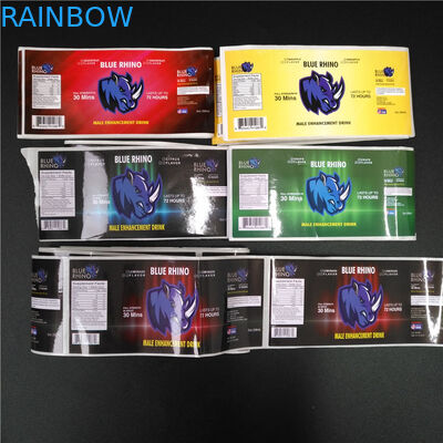 পিভিসি স্বচ্ছ সঙ্কুচিত আঠালো লেবেল বক্স / পিল বোতল জন্য বারকোড ধাতব হোলোগ্রাফিক